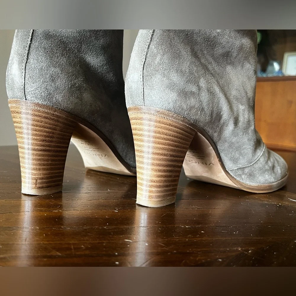 VINCE Casper Leather Knee High Pull-On Boots in Flint Gray Women’s Size 7.5 - Picture 8 of 15